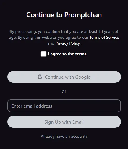 Promptchan AI Register
