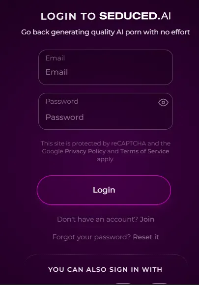 Seduced Ai signup
