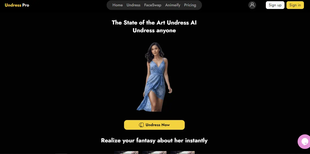 Undress Pro AI Homepage