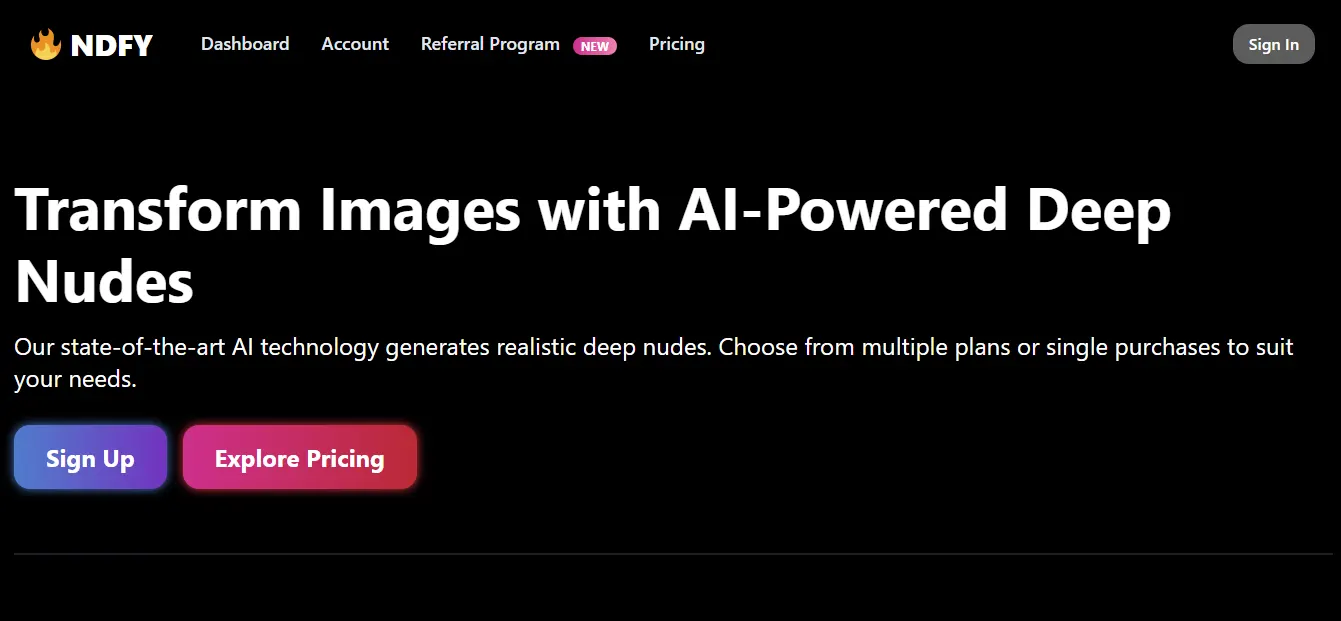 ndfy AI homepage