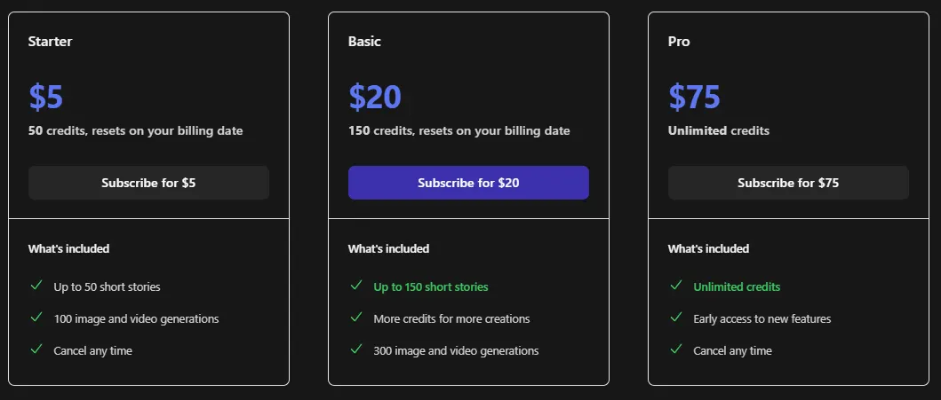 lustix AI Pricing